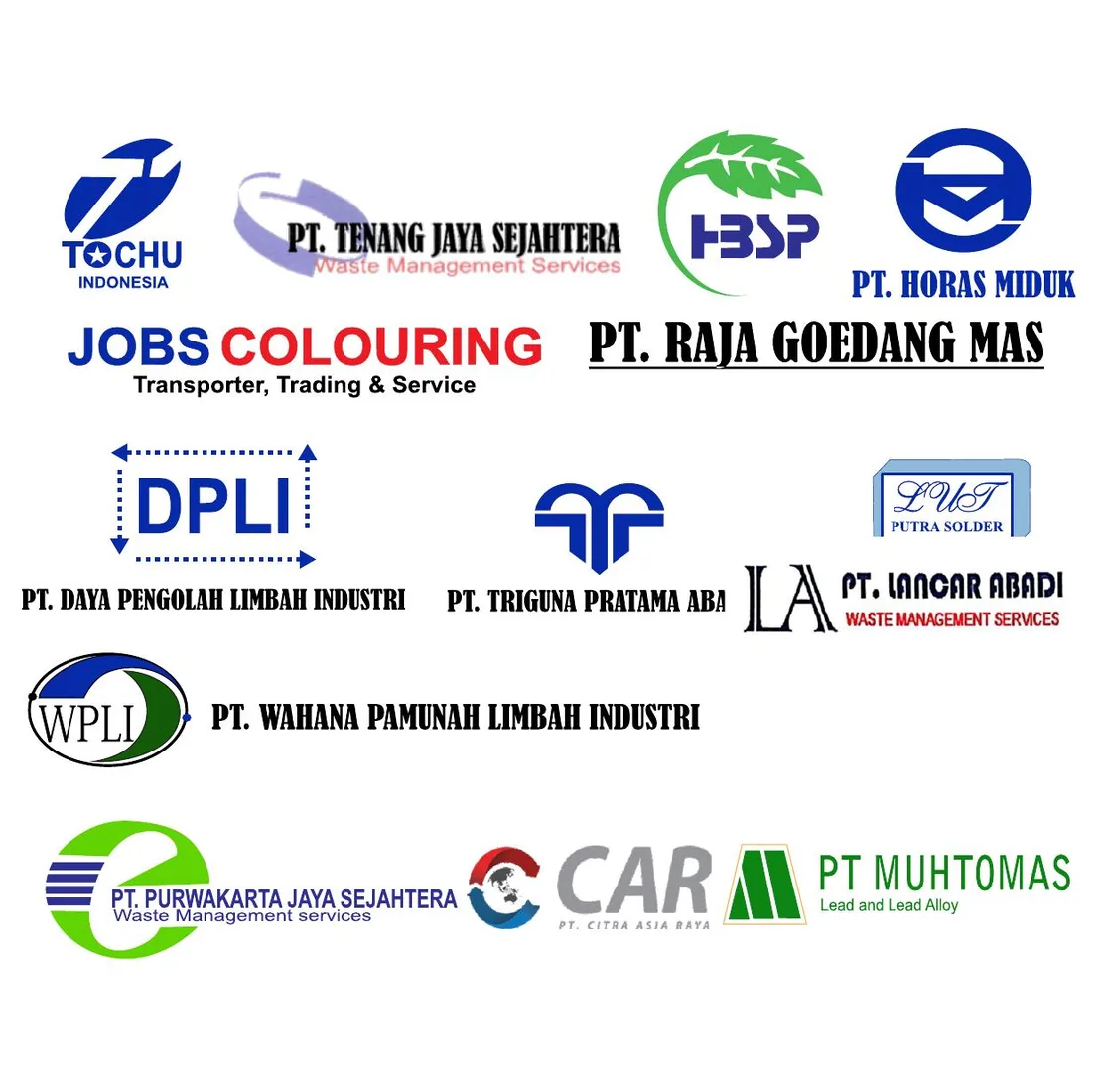 Logo perusahaan dalam pengalaman kerja sama SAKU